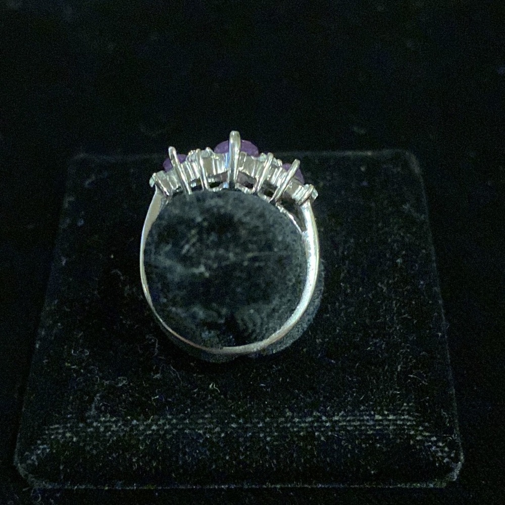 Sterling Silver Amethyst Colored Stone Ring - image 4
